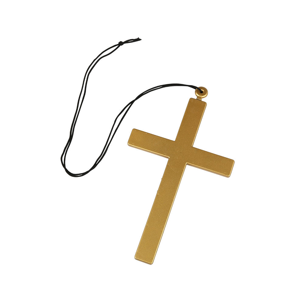 Nuns Cross Ladies Fancy Dress Accessory Preist Nun Gold Cross