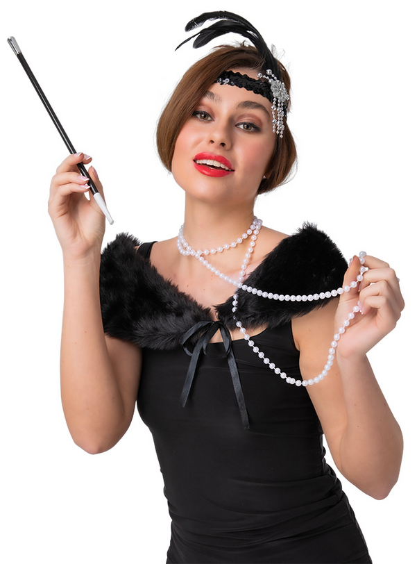 Flapper Accessory Set Adults 1920s Gatsby Flapper Fancy Dress Kit Ladies