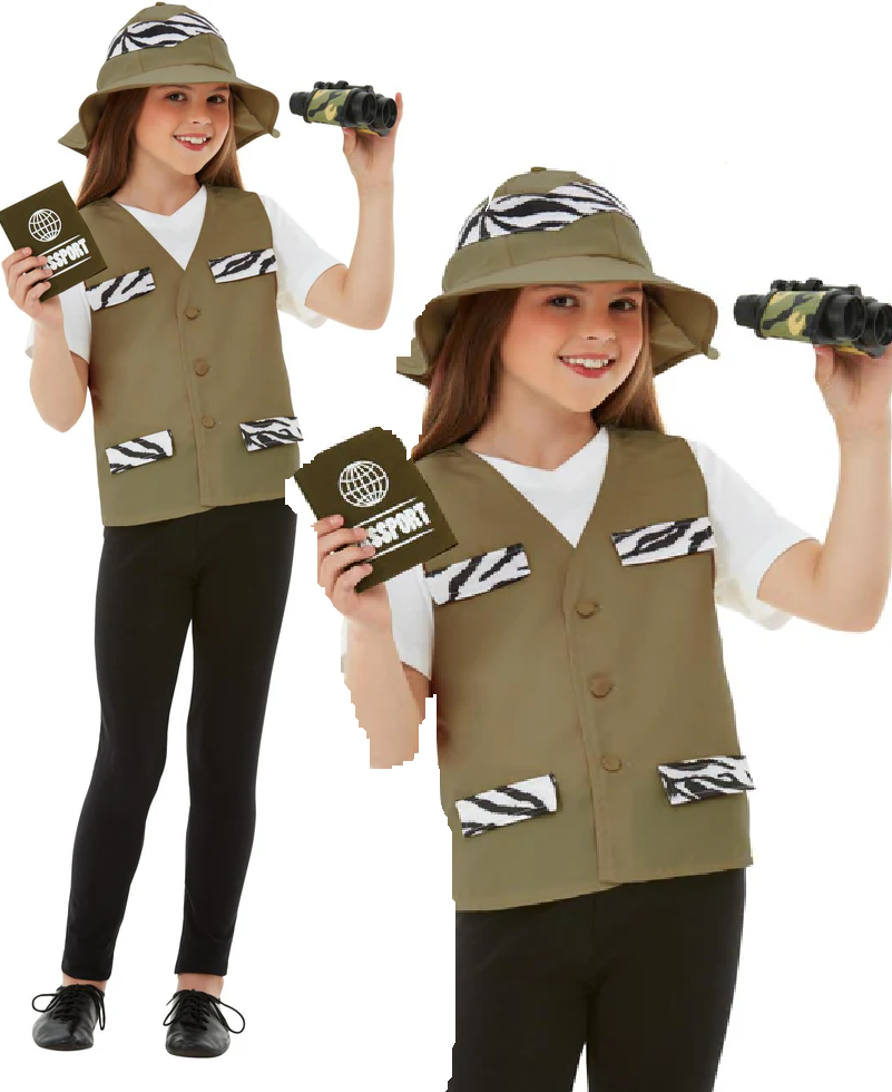 Safari Jungle Explorer Kids Costume Zoo Keeper Book Week Day Fancy Dress Outfit