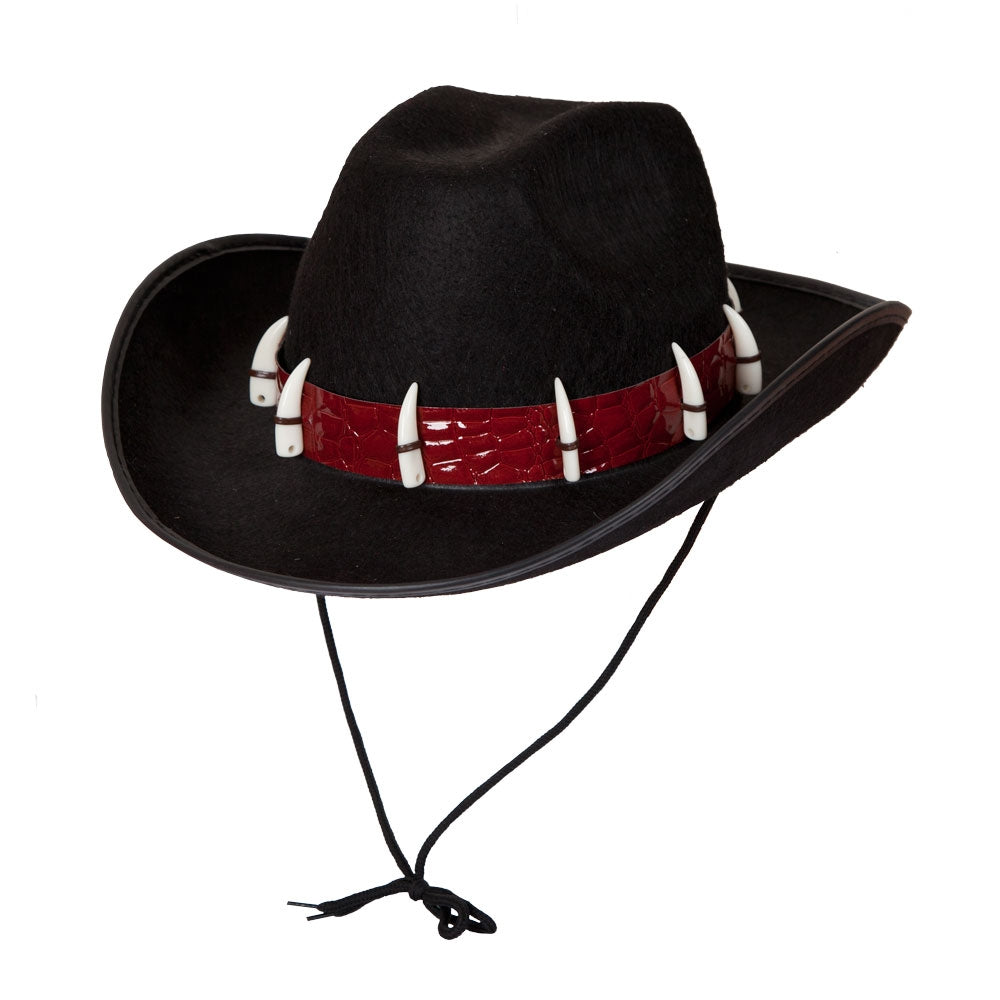 Adventurer Cowboy Hat With Teeth Safari Fancy Dress Mens Crocodile Dundee New