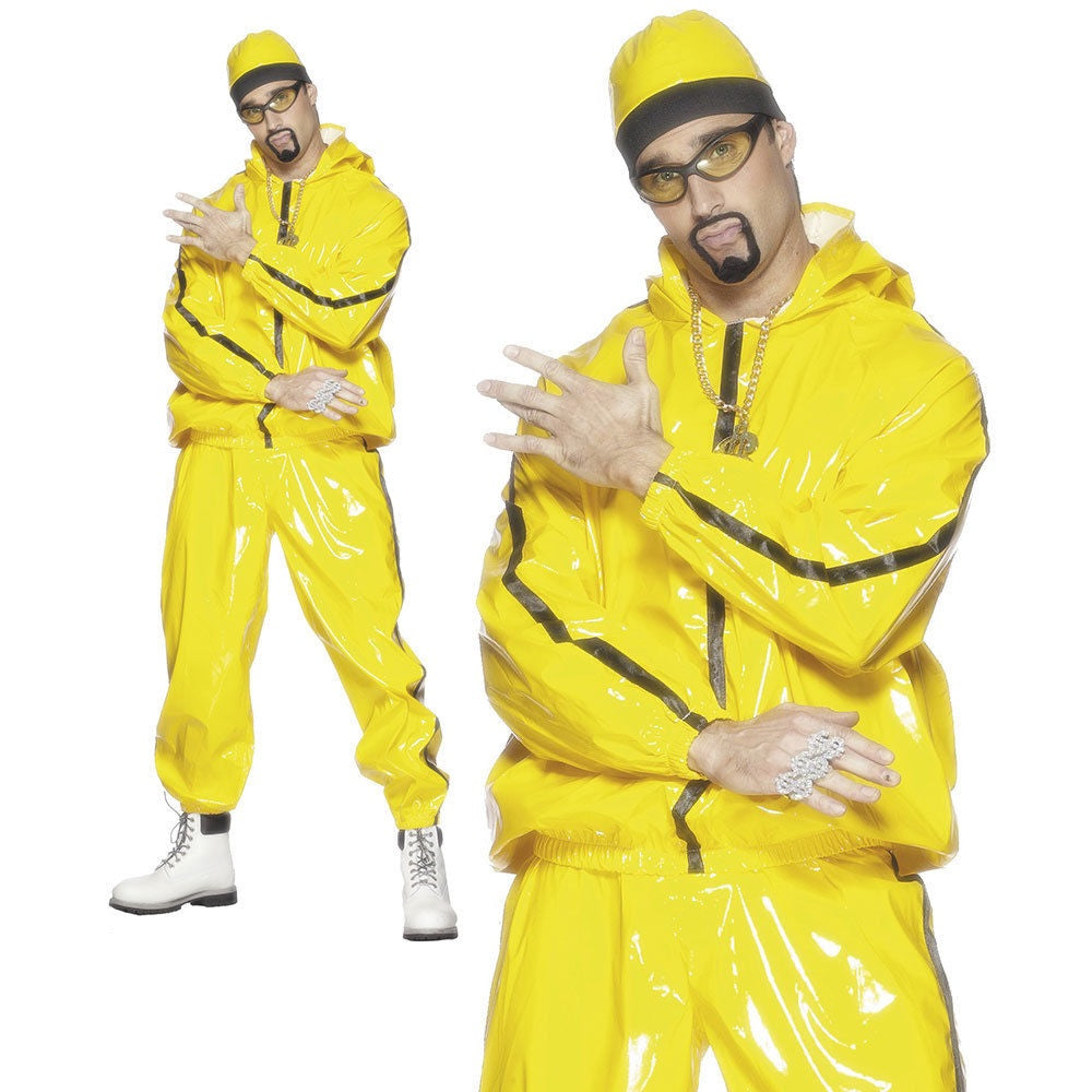 90s Rapper Gangster Suit Ali G Fancy Dress Costume Mens Scouser Tracksuit M L