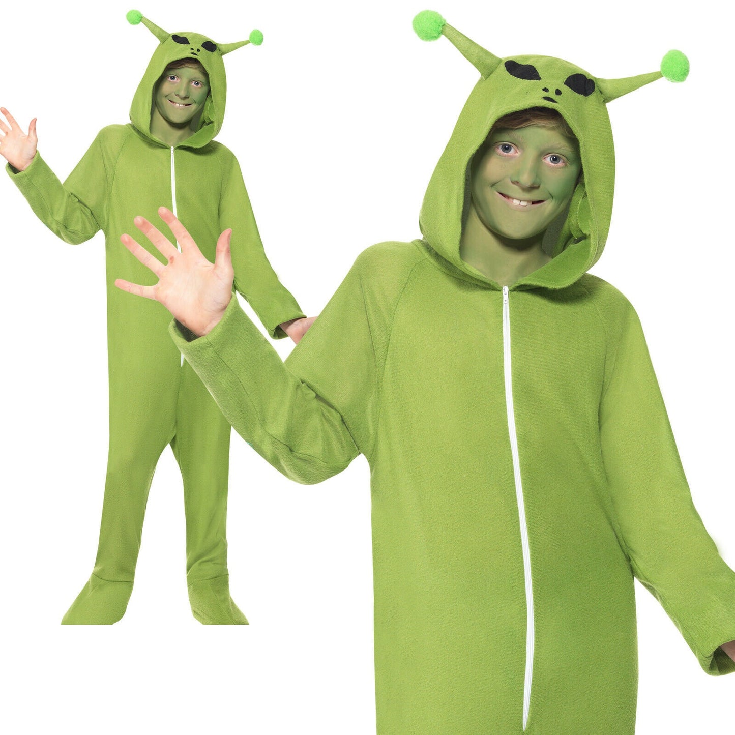 Kids Alien Costume Halloween Fancy Dress Boys Girls Space Martian UFO Outfit