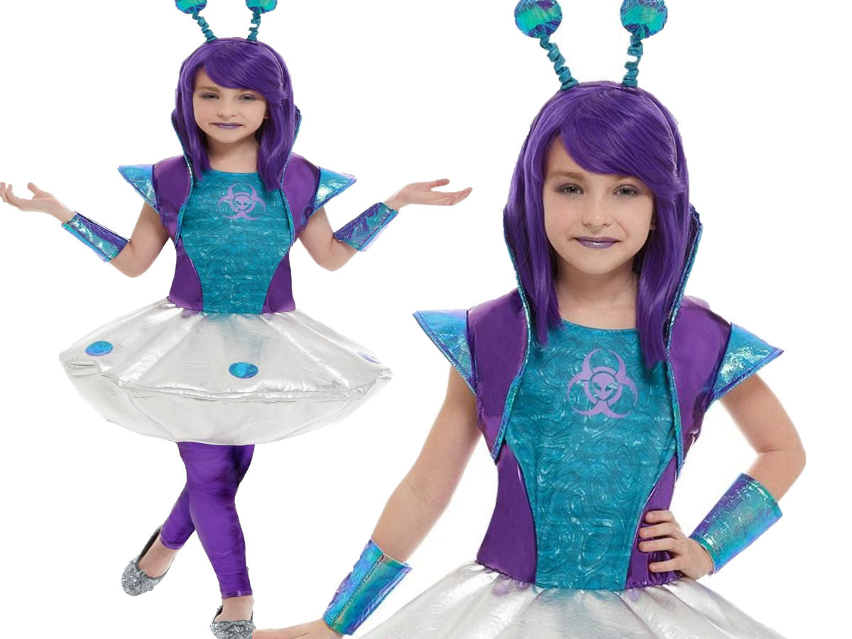 Alien Girl Costume Kids Alien Awakening Book Day Fancy Dress Outfit Age 4-12