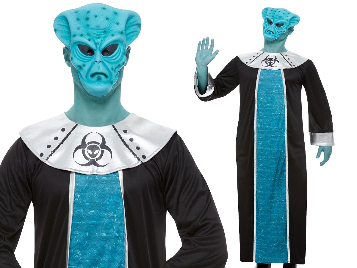 Alien Awakening Mens Halloween Aliens Fancy Dress Costume + Mask New