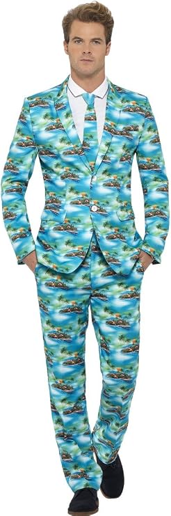 Aloha Suit Mens Hawaiian Stand Out Suit Fancy Dress Beach Party Outfit Medium