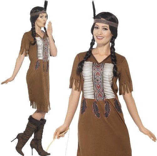 Native American Warrior Princess Fancy Dress Costume Cowboys UK 8-18