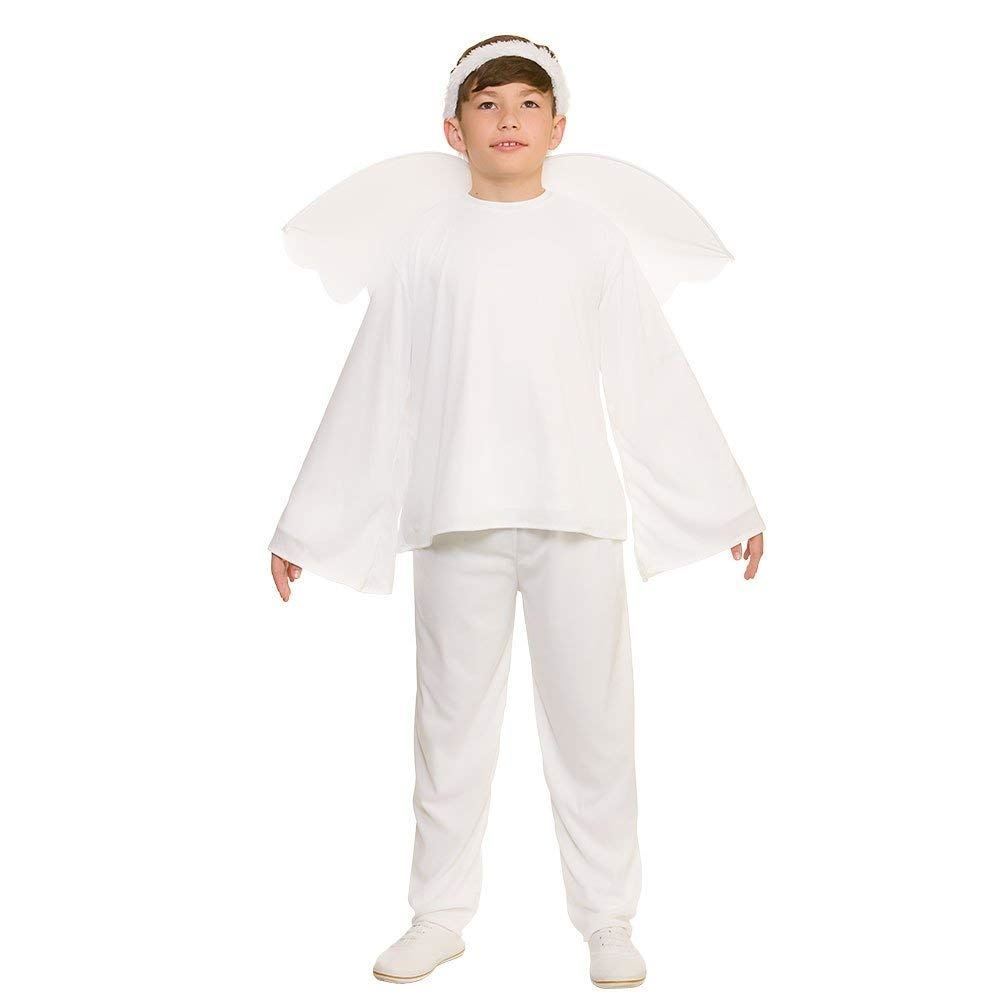 Child White Angel Gabriel Fancy Dress Costume Christmas Nativity Kids Outfit Age 3-12