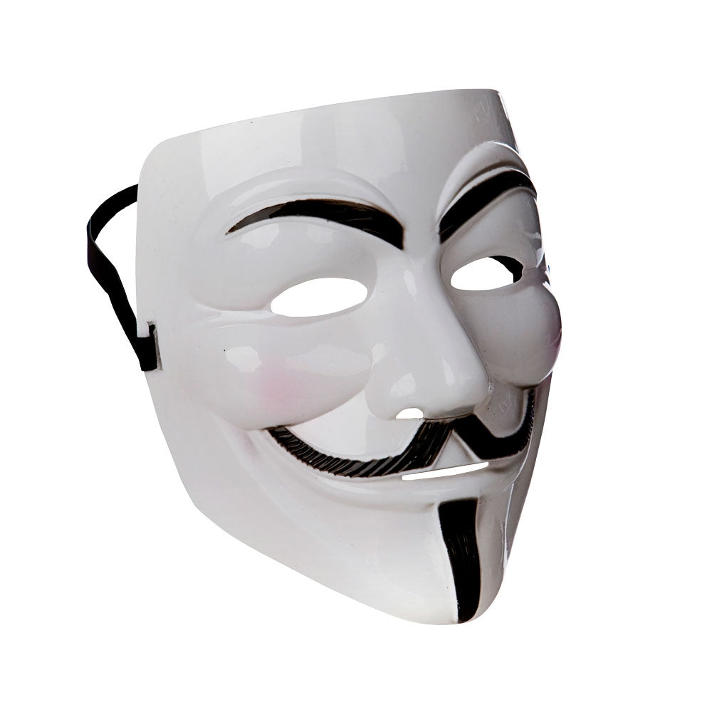 White Jokers Masquerade Mask Vendetta Anonymous Fancy Dress Halloween Adults