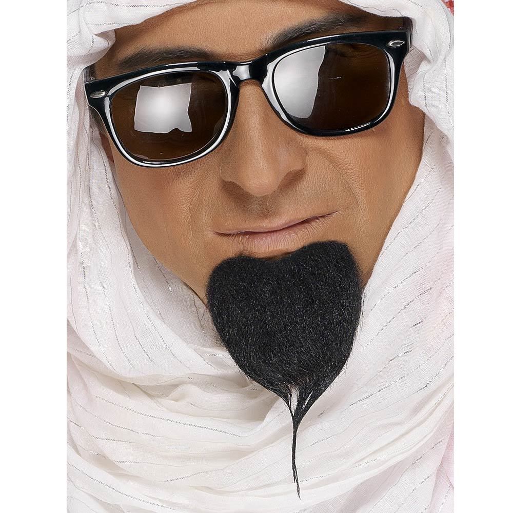 Black Arab Beard Sheikh Arabian Desert Mens Fancy Dress Accessory
