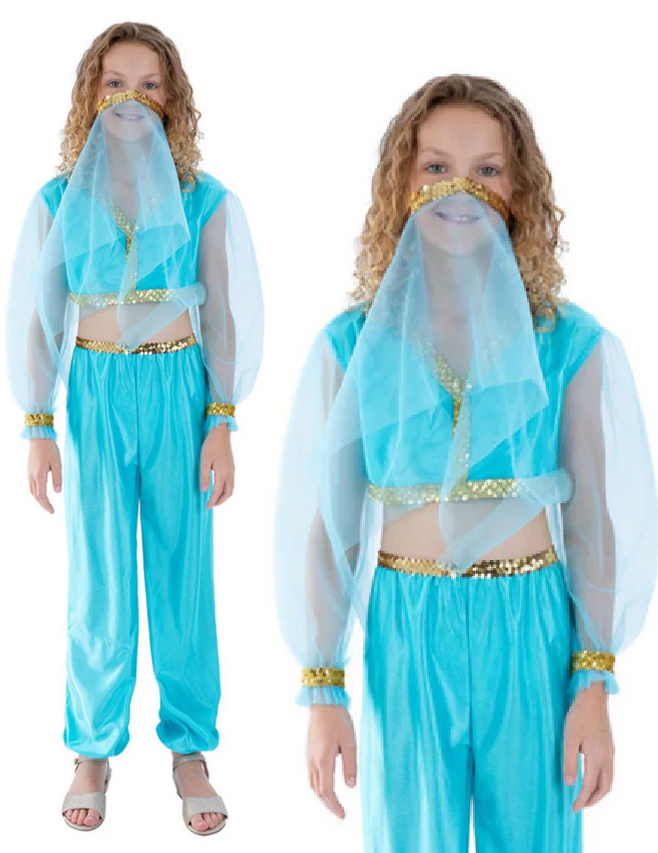 Jasmine Fairytale Girls Dress Up Fancy Dress Costume Dancer Dancing Outfit New