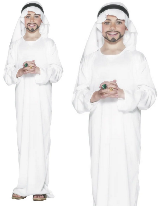 Arabian Costume Boys National Dress Fancy Dress Sheik Outfit Kids Age 7-12