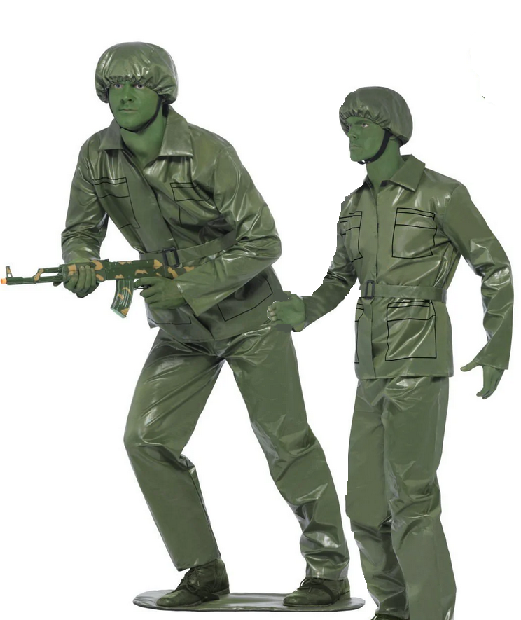 Toy Soldier Mens Army Fancy Dress Costume Military Outfit Adults Wartime