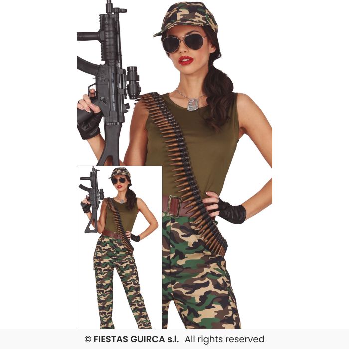 Army Lieutenant Ladies Military Fancy Dress Costume Camouflage Outfit Adults UK 8-18