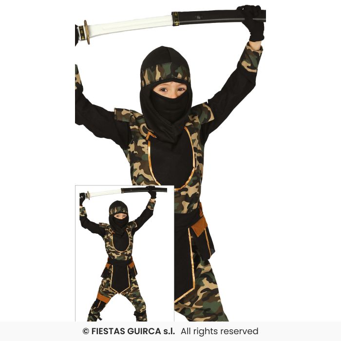 Army Commando Boys Ninja Martial Arts Ninjas Fancy Dress Costume Boys Age 3-12
