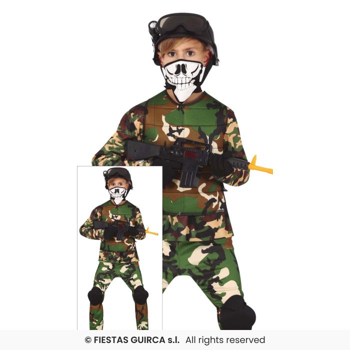 Army Boy Costume Soldier Commando Deluxe Kids Fancy Dress Outfit Age 5-16