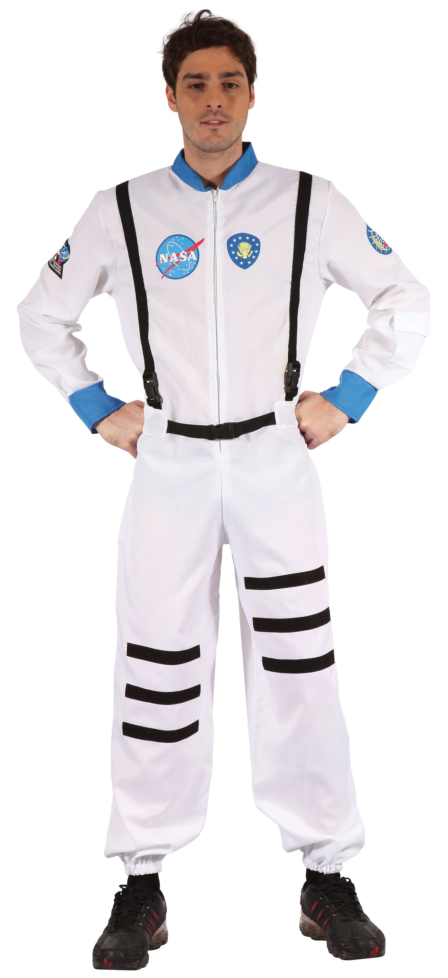 Adults Astronaut Costume Mens Space Man Suit Fancy Dress Womens Outfit Standard