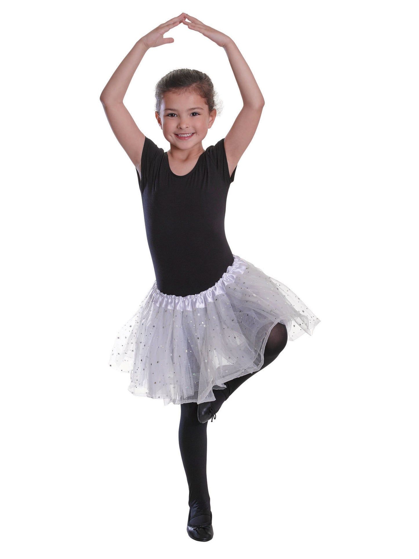 Tutu White with Sequin Stars Childs Kids Ballerina Fairy Fancy Dress Accessory