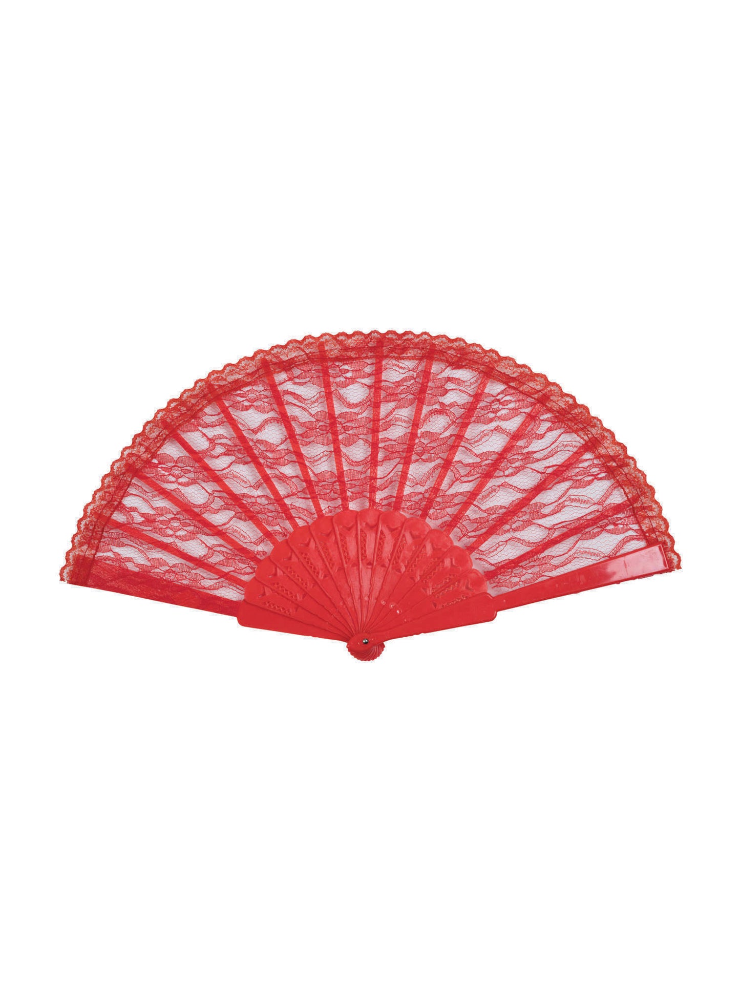 Fan Red Lace Spanish Senorita Fan Lace Burlesque Dancer Fancy Dress Prop