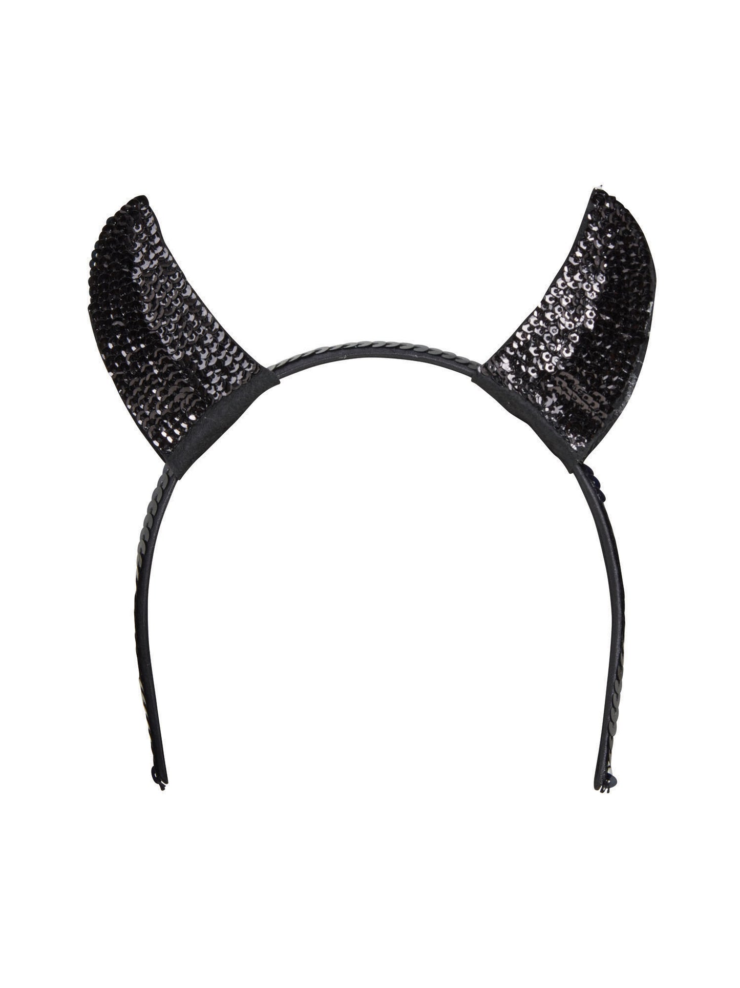 Devil Horns Black Sequin Adults Halloween Fancy Dress Accessory Devils
