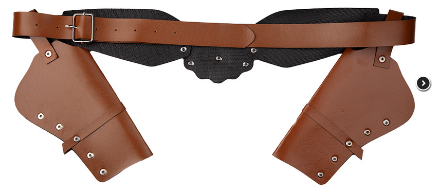 Cowboy Belt With Holsters Cowboy Gun Holster Belt Adults Beige Faux Leather Fancy Dress Western