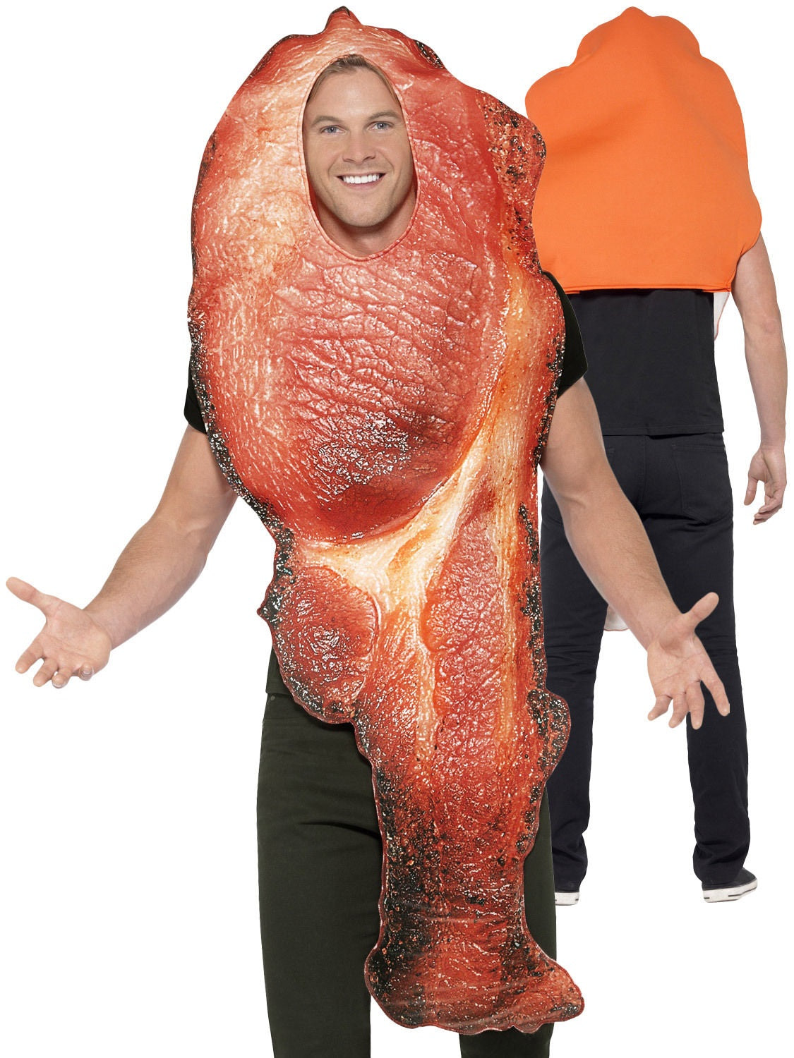 Adults Bacon Costume Mens Ladies Novelty Food Fancy Dress Stag Breakfast New