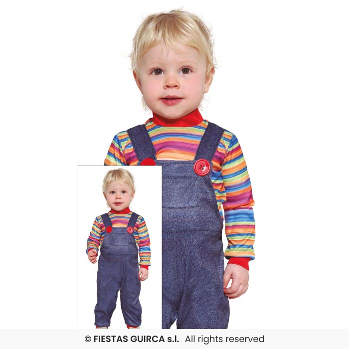 Bad Doll Childs Doll Costume Denim Dungarees Toddlers Fancy Dress Outfit