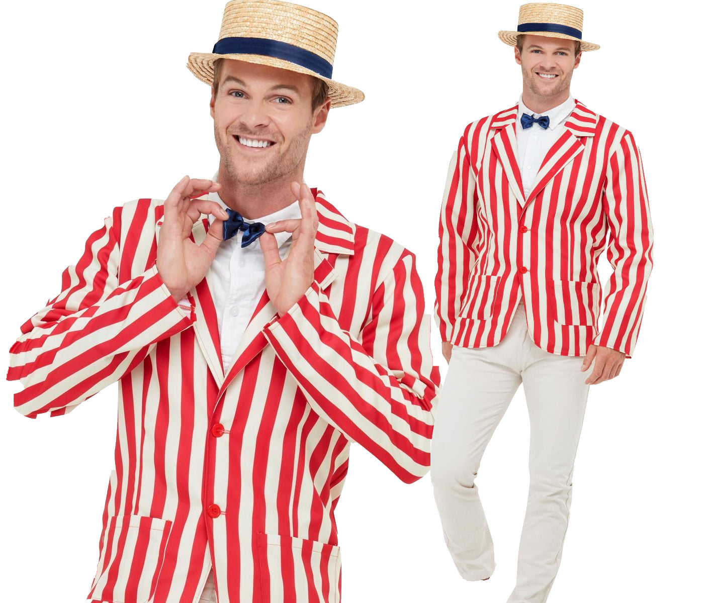 Old English Jacket + Hat Mens Fancy Dress Barbershop 20s Adults Costume M-XL