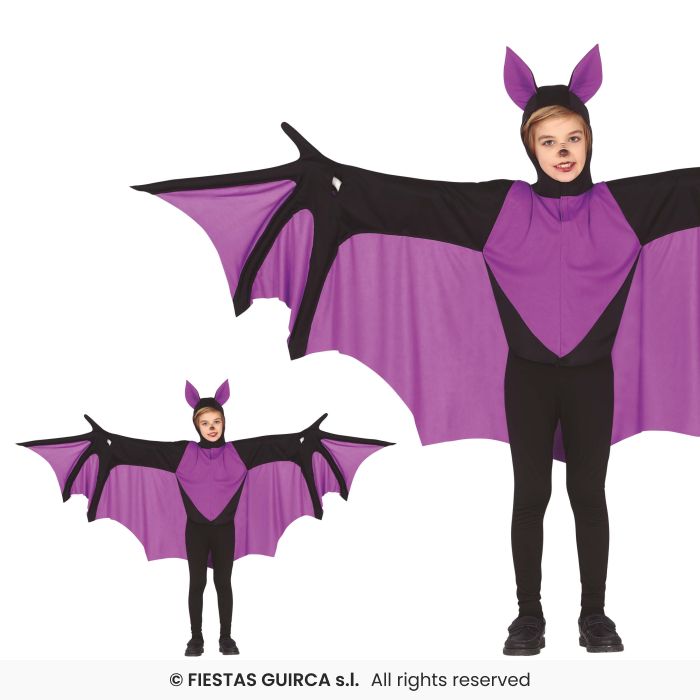 Kids Purple Bat Costume Girls Boys Halloween Fancy Dress Outfit Age 3-12