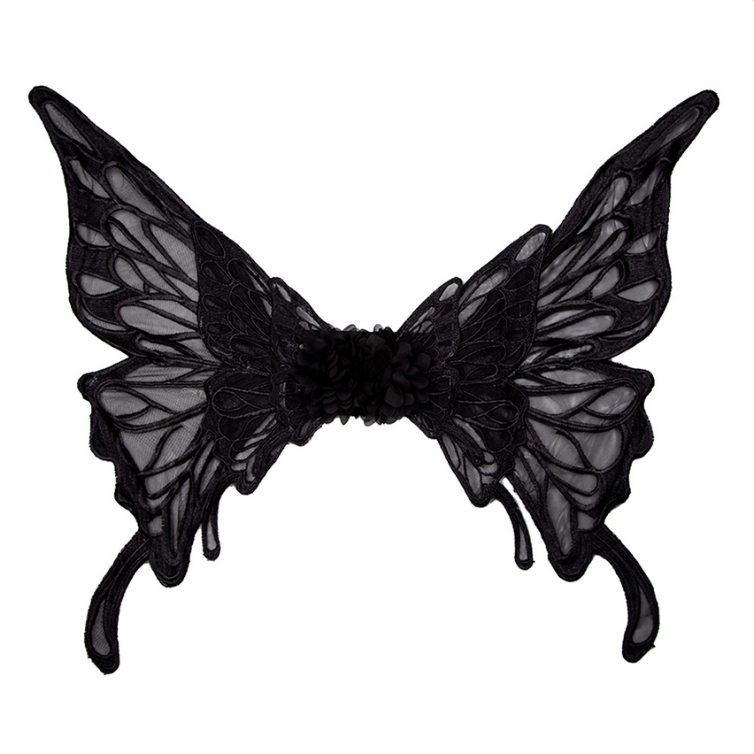 Deluxe Lace Wings Adults Gothic Butterfly Black Wings Fancy Dress Fairy