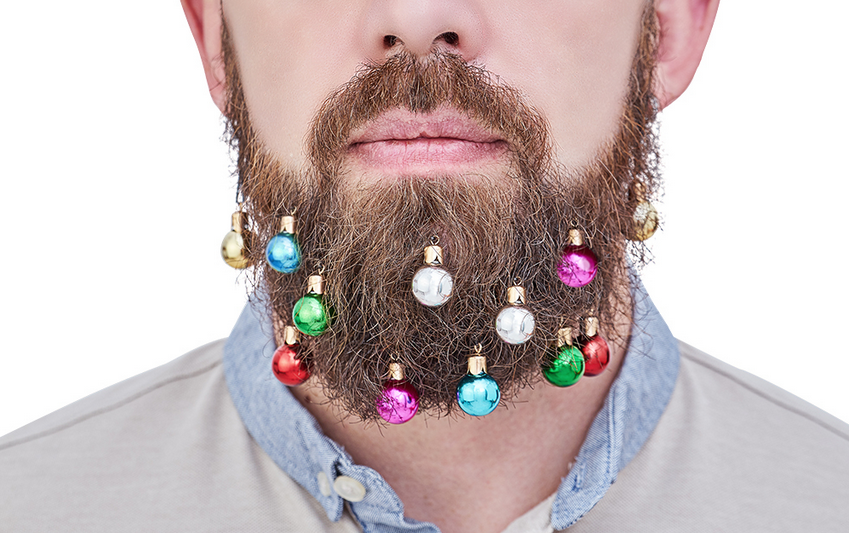 12pc Funny Xmas Beard Baubles Adults Christmas Novelty Fancy Dress Accessory