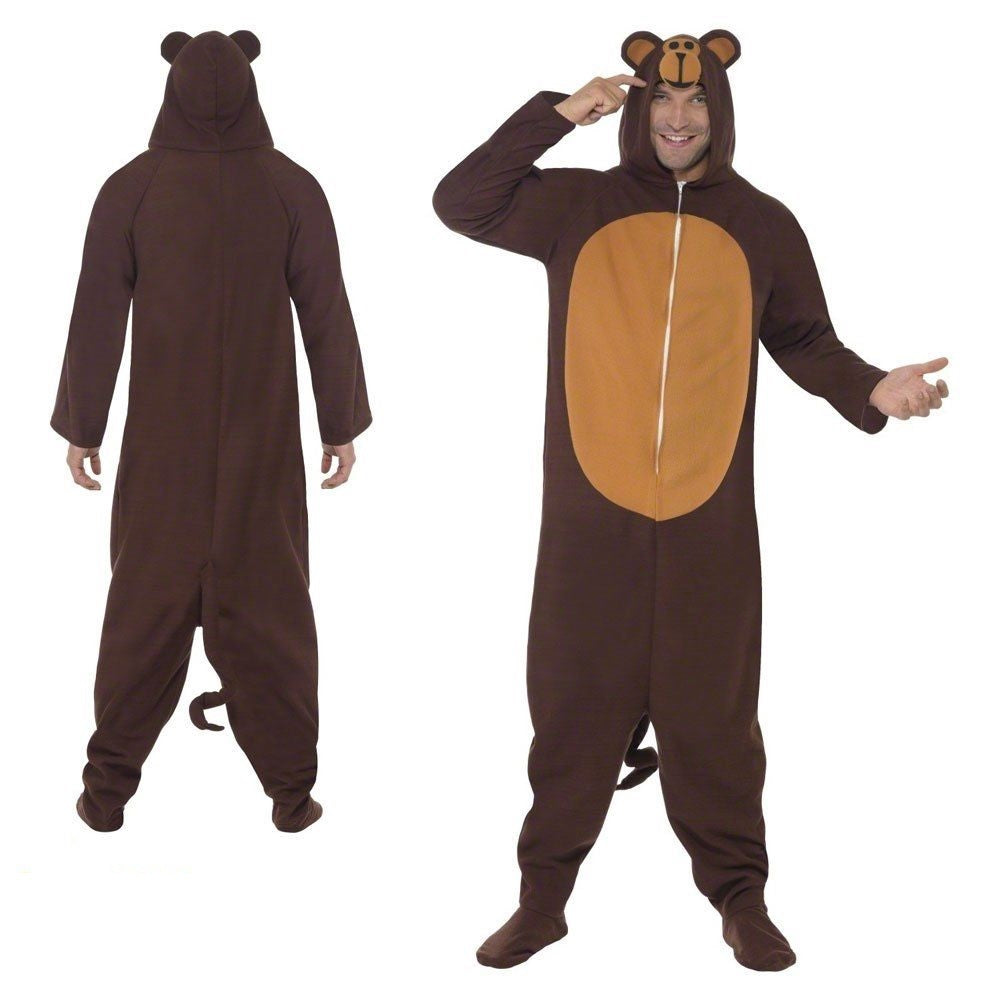 Adult Monkey Jump Suit Animal Zoo Book Week Day Fancy Dress Costume