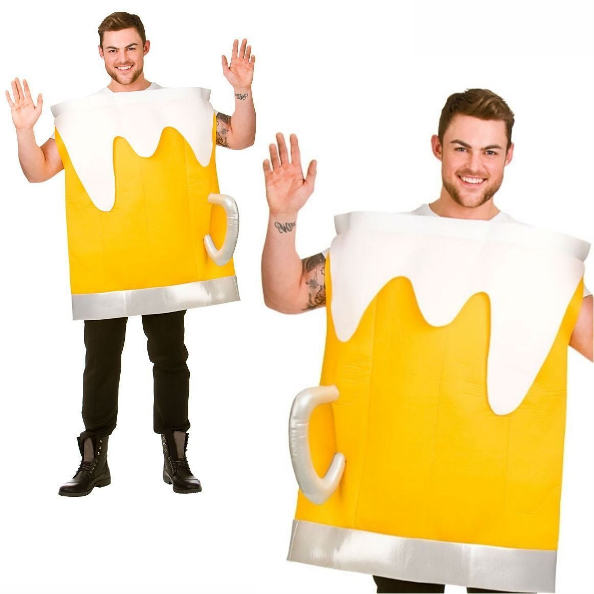 Beer Mug Mens Stag Night Fancy Dress Costume Novelty Fun Dress Up