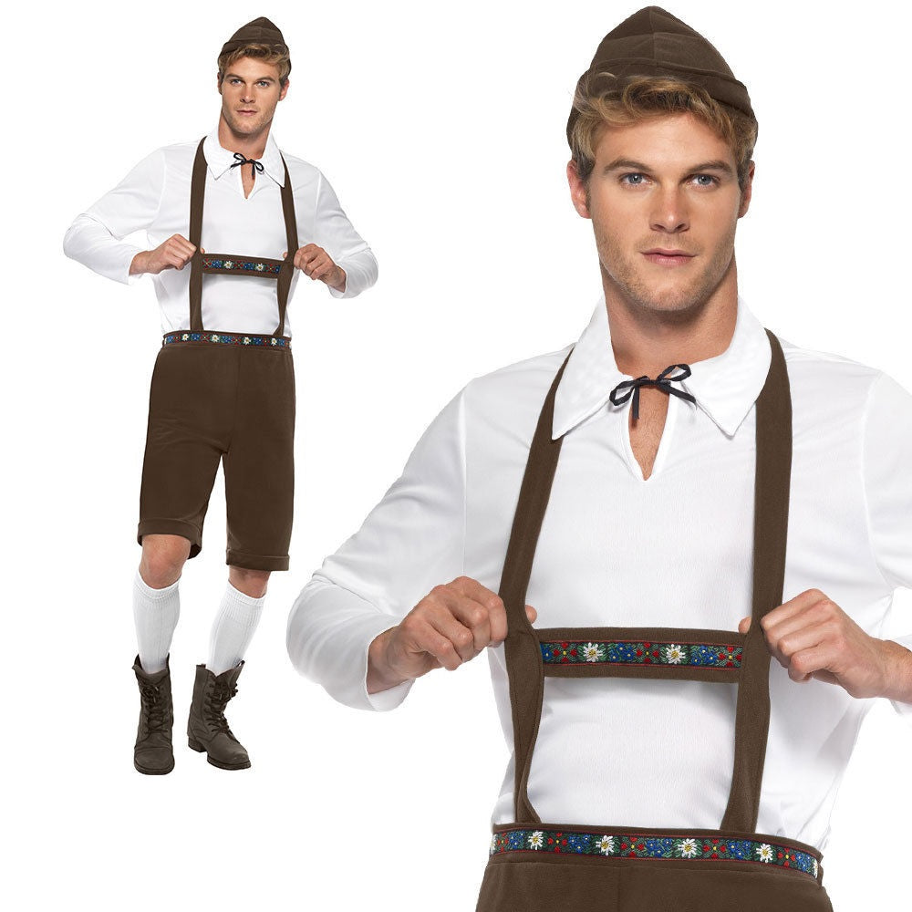 Mens Fancy Dress Oktoberfest Lederhosen Adults German Beer Festival Outfit