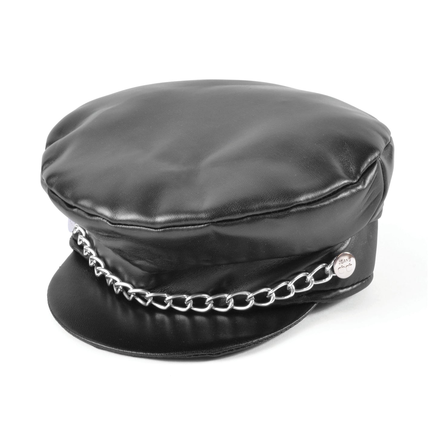 Biker Punk Leather Cap Black 60s 70s 80s Rock Mod Anarchist Fancy Dress Accessory