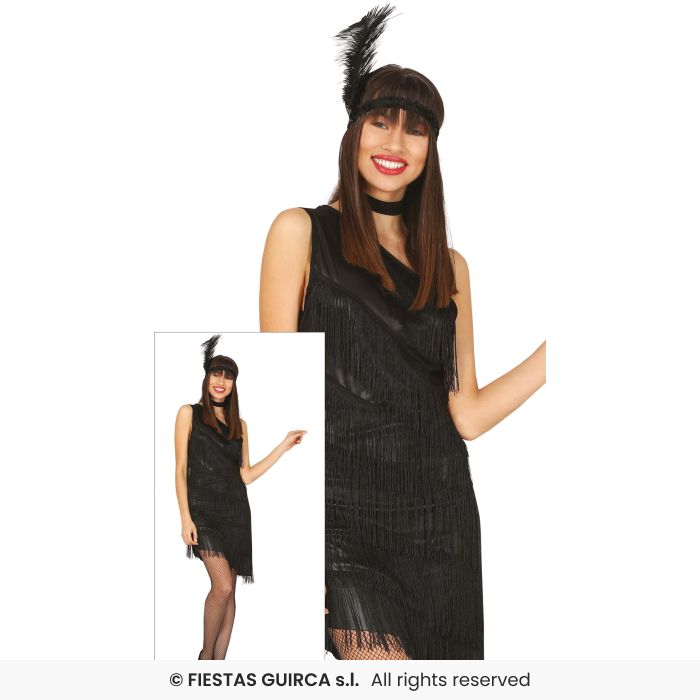 1920s Ladies Flapper Costume Sexy Charleston Flapper Fancy Dress Outfit Black UK 8-18