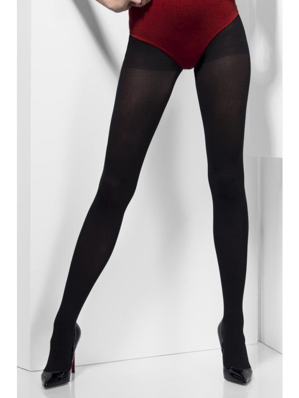 Opaque Black Tights Ladies Fancy Dress Costume Accessory New One Size