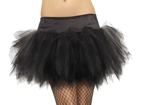 Black Tutu Frilly Petticoat Adult Womens Smiffys Fancy Dress Costume Accessory