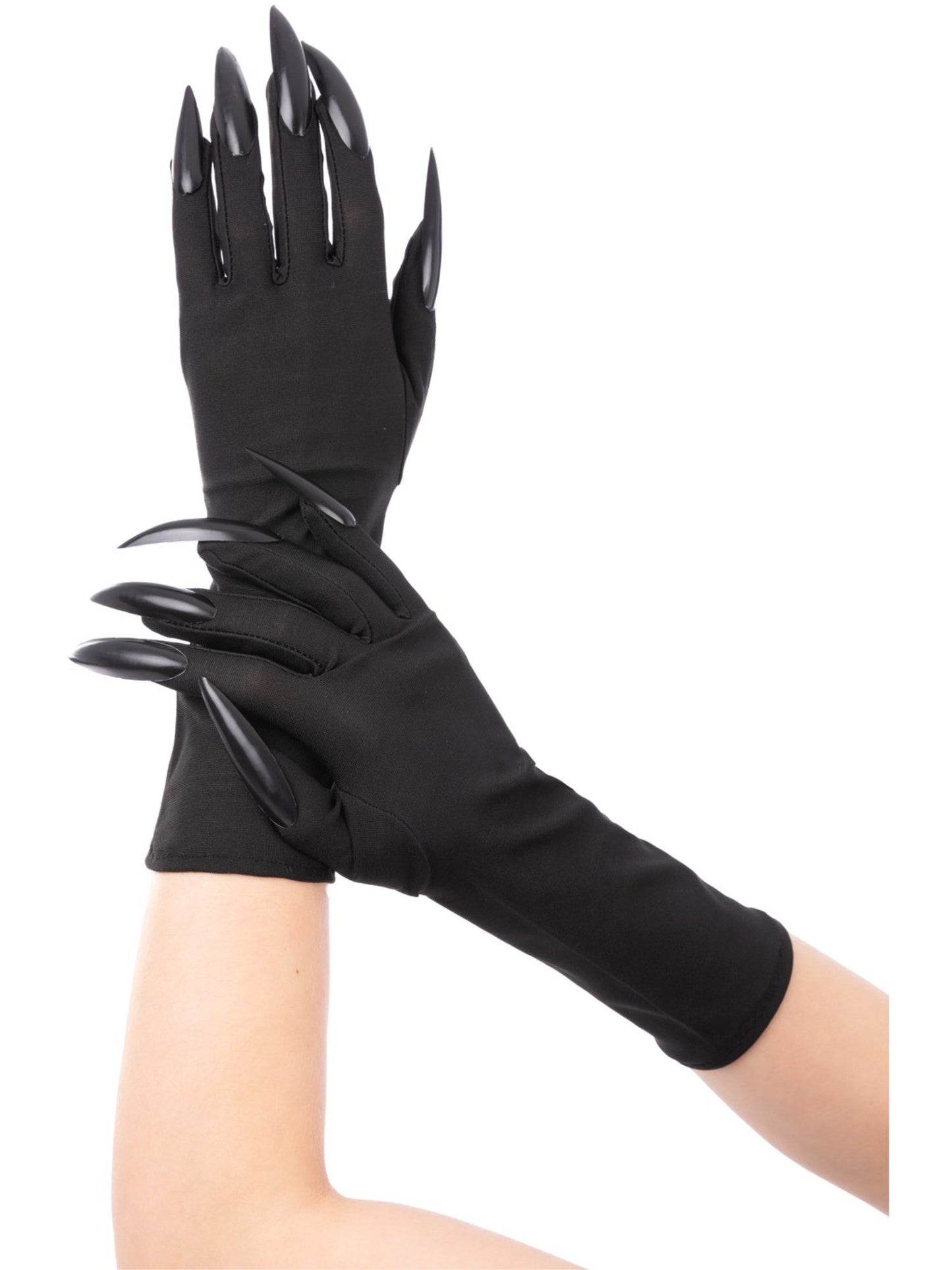 Black Cat Gloves with Black Claws Adults Halloween Claw Gloves Fancy Dress Accessory