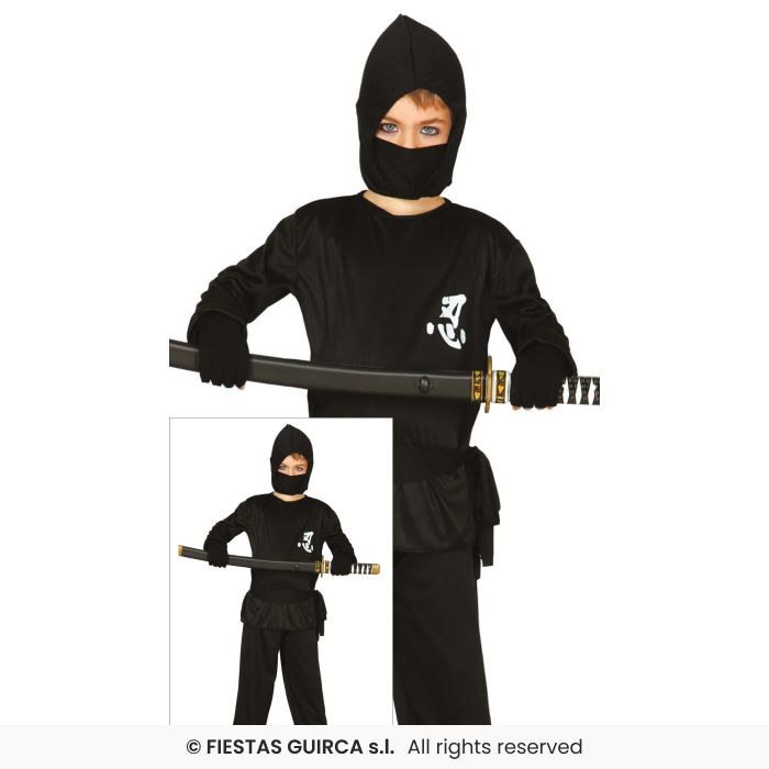 Dark Warrior Boys Ninja Martial Arts Chinese Ninjas Fancy Dress Costume Boys Age 3-12
