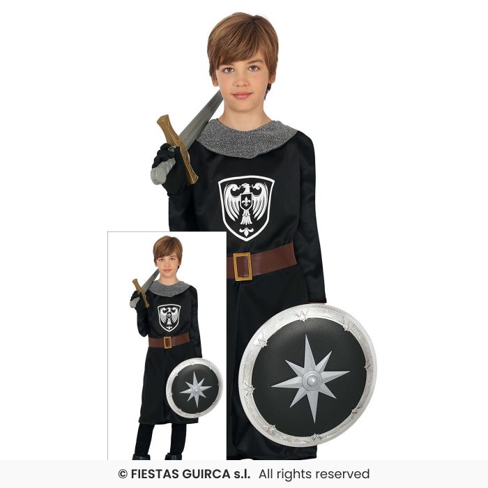 Medieval Warrior Costume Black Knight Kids Historical Book Day Fancy Dress Outfit Age 3-12