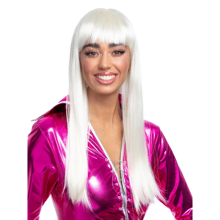 Long Blonde Wig 70's Music Retro Ladies Fancy Dress Accessory