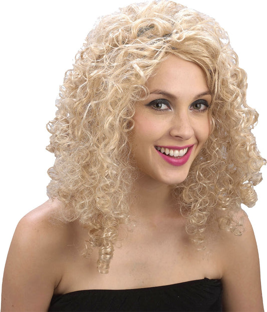 Curly Blonde Saloon Girl Wig