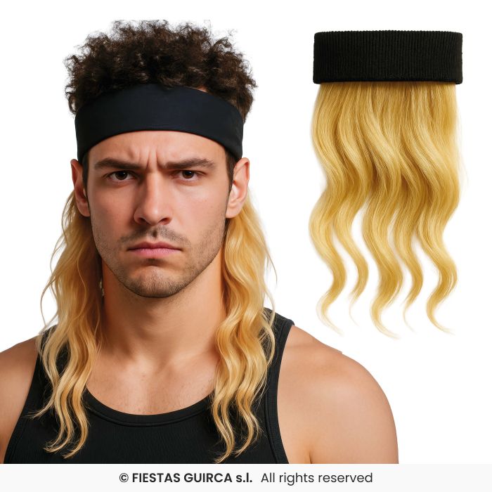 Blonde Wig With Headband Adults Fancy Dress Accessory Mens