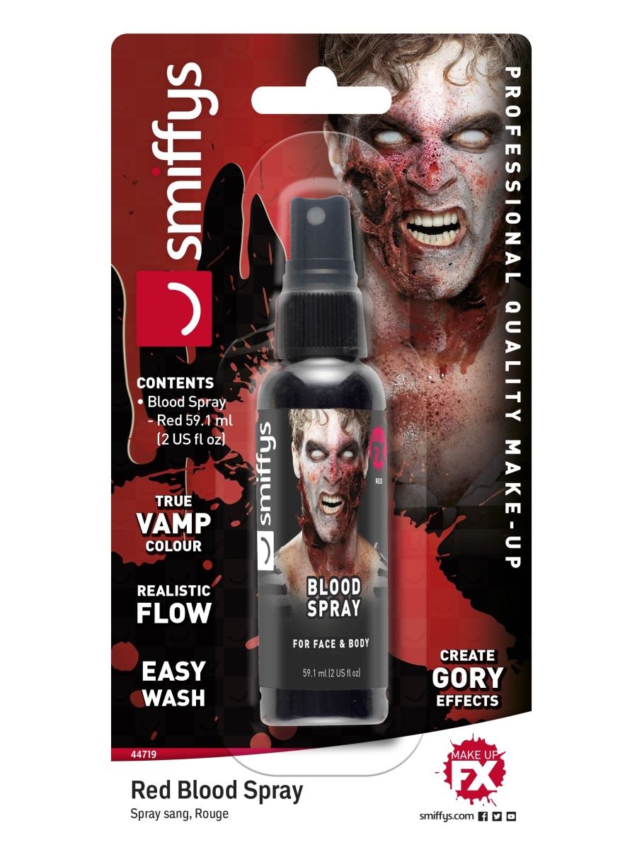 Red Bottle Of Blood Spray 59ml Gore Make Up Face Paint Fancy Dress Accessory