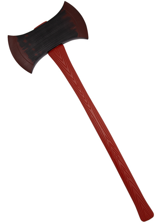Double Sided Bloody Axe Halloween Fancy Dress Prop Adults Kids Weapon Plastic