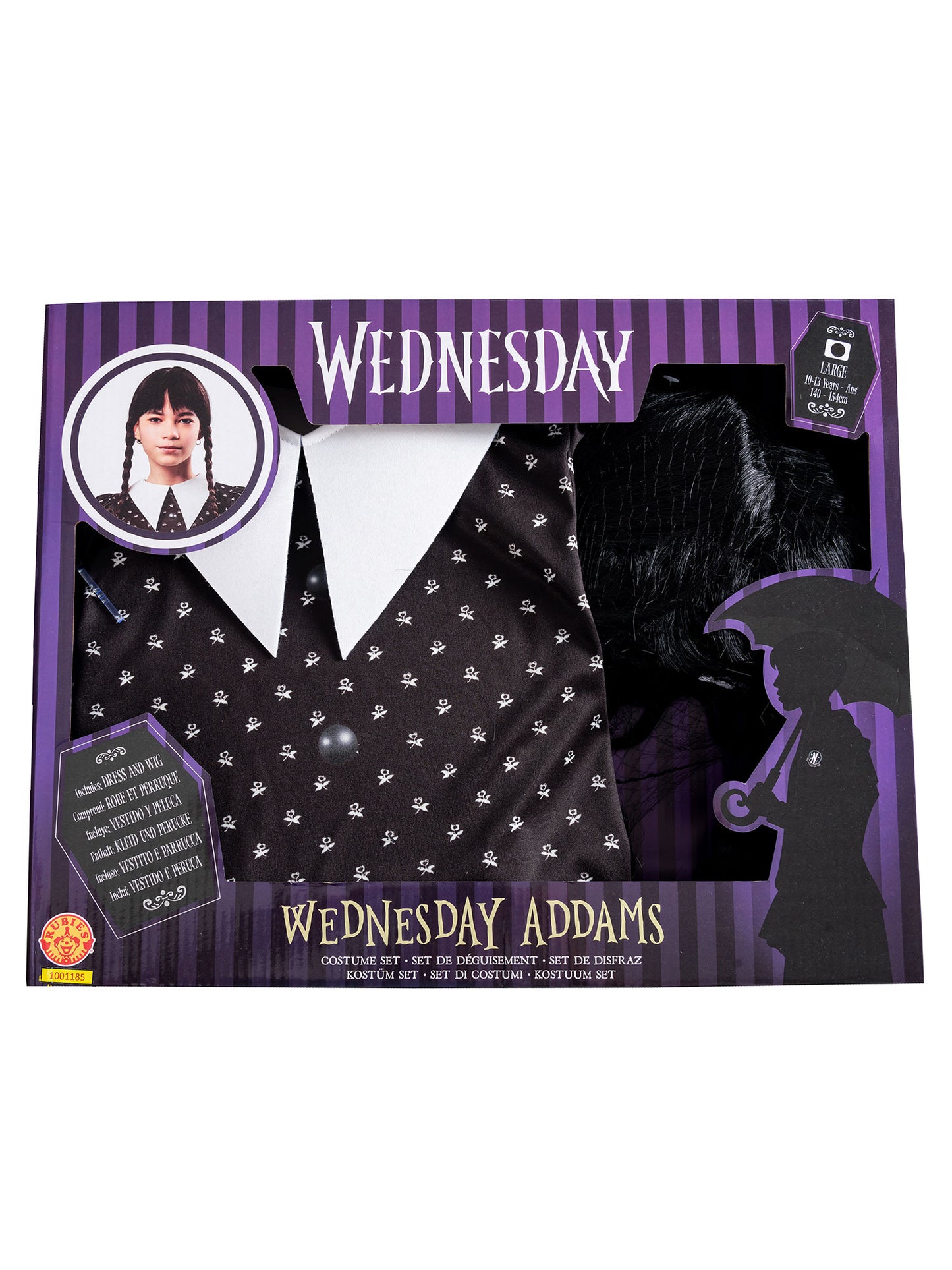 Wednesday Boxset Fancy Dress Costume Halloween Girls Adams Family Outfit Age 10-13
