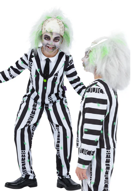 Beetlejuice Costume Boys Halloween Licensed Fancy Dress Outfit Kids