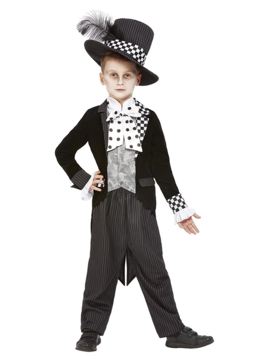Dark Mad Hatter Family Costume Halloween Alice In Wonderland Fancy Dress Outfit