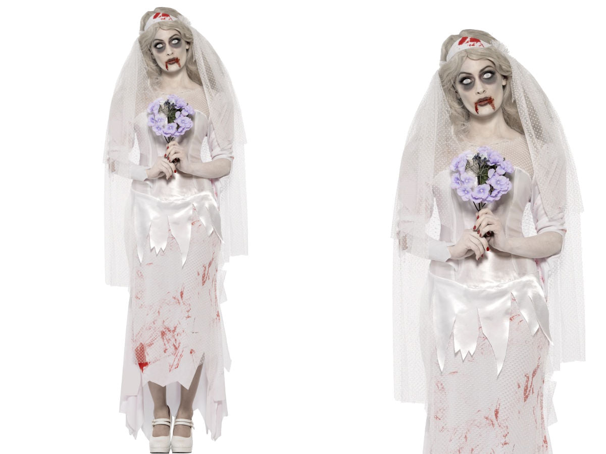 Adult Zombie Corpse Bride Costume Til Death Do Us Part Halloween Fancy Dress