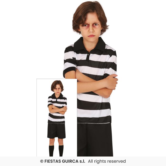 Annoying Brother Halloween Black & White Stripe Fancy Dress Costume Age 3-12